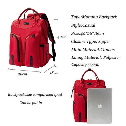Waterproof Backpack Multifunction Stroller Bag Traveling Nylon Blue Red Pink 1PC