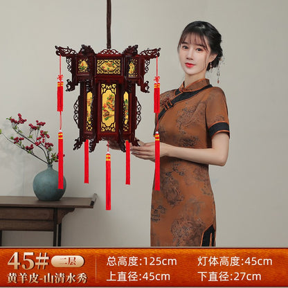 Palace Lantern Carved Wooden Chinese Lantern Balcony Red Outdoor Decoracion