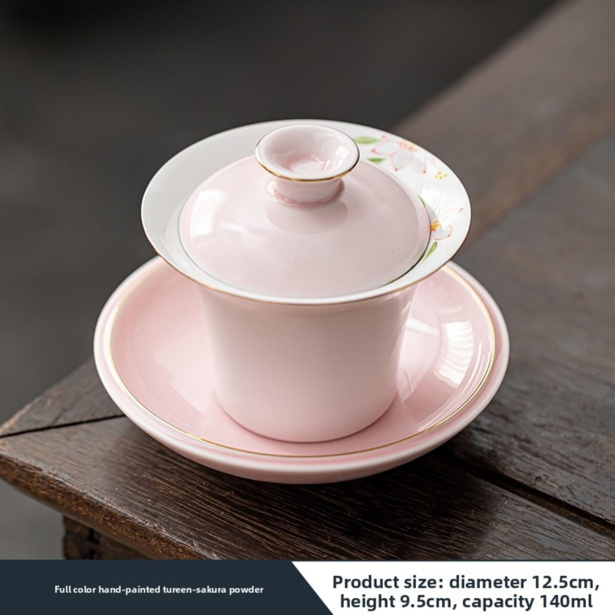 Jade Ceramics Gaiwan Teacup 140ml 4.5oz Light Pink Kungfu Tea Set