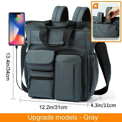 Shoulder Messenger Bag Business Men Male USB Port Backpack Travel Handbag