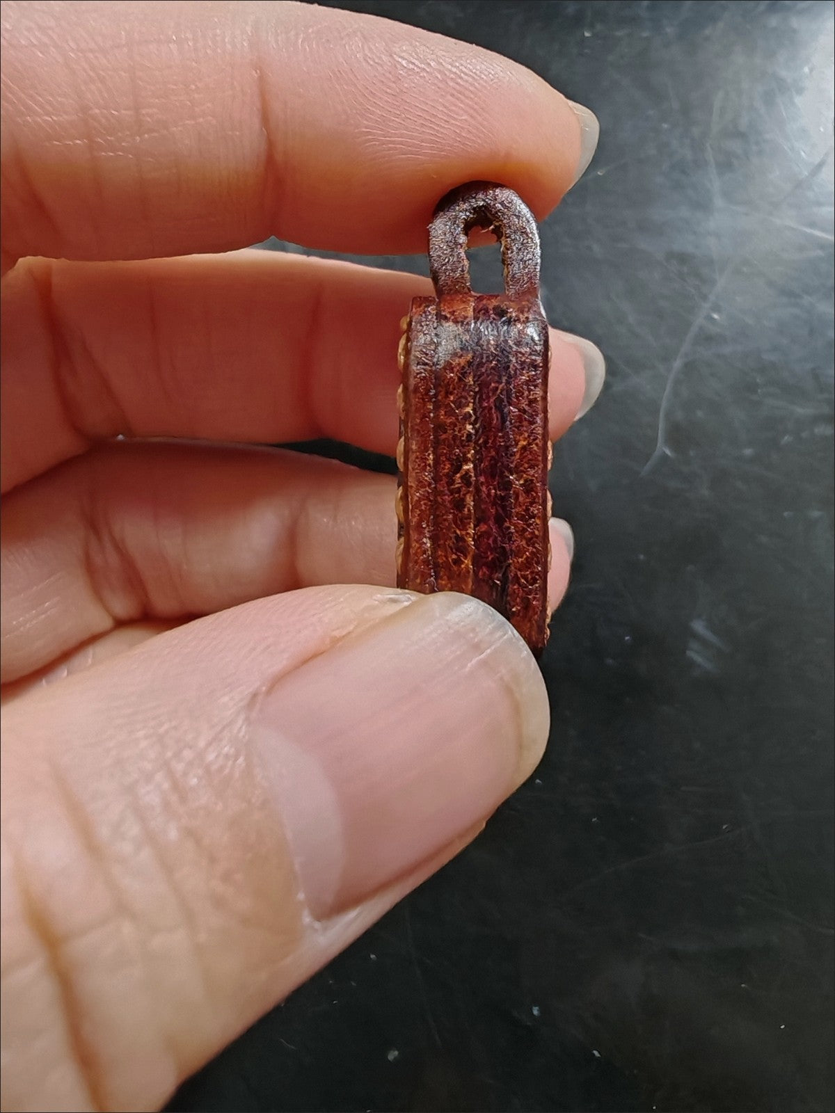 Hand-Painted Thangka 2.0 Zajilam Pendant Mini Necklace Leather Sewn