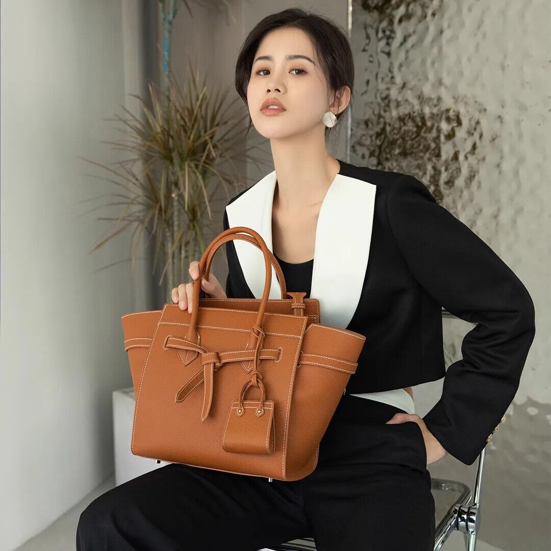 Cowhide Handbags For Women Genuine Leather Tote Bag Simple Trendy Bag