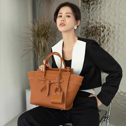 Cowhide Handbags For Women Genuine Leather Tote Bag Simple Trendy Bag