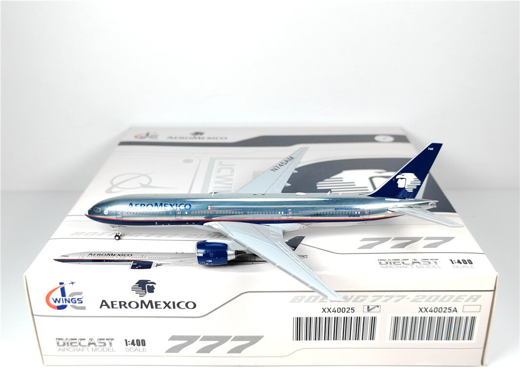1:400 JC Wings AEROMEXICO BOEING B777-200ER Passenger Airplane Diecast Model