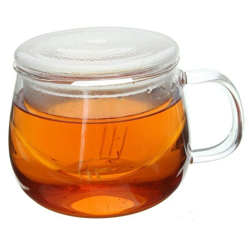 Glass Teaset Tea Water Cup Heat Resistant Coffee Drinkware Tea Infuser FilterLid