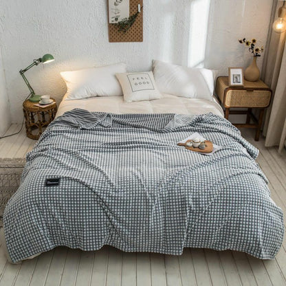 Blankets Plaid Beds Coral Fleece Gray Color Single/Queen/King Flannel Bedspreads