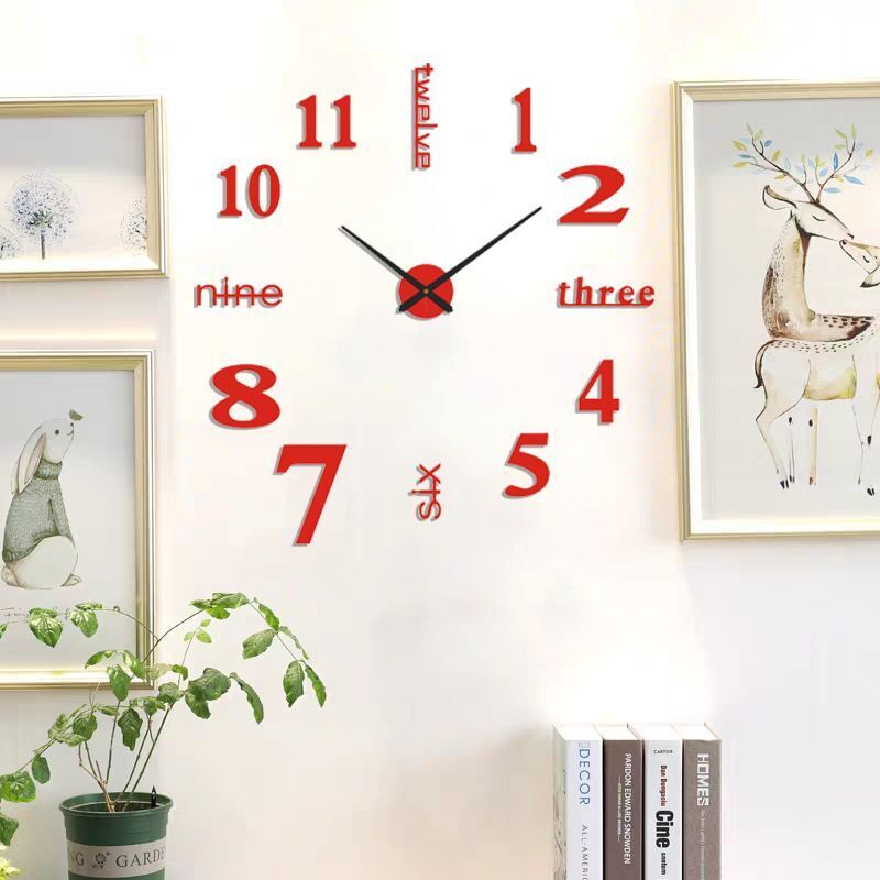 DIY Wall Clocks Creative Acrylic Punch-Free Luminous Living Room Home Decor 16in