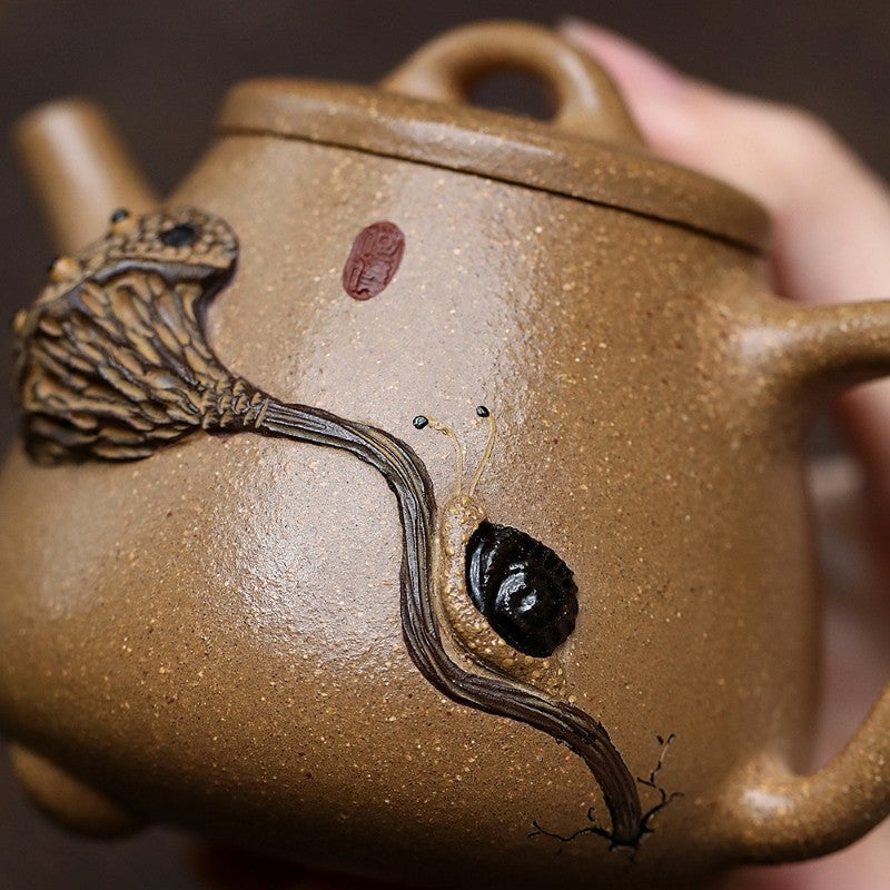 Original Ore Real Yixing Zisha Old Duan Clay Tea Pot Lotus Root Relief Shipiao