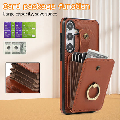 For Samsung Galaxy A26 5G A36 A56 Case Wallet with Card Holder 360°Rotation Ring