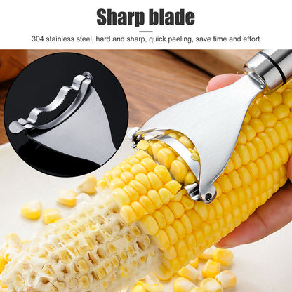 2x Corn Cob Peeler Stainless Steel Thresher Stripper Remover Kitchen Cutter Tool
