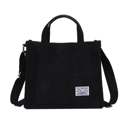 Handbag Corduroy Ladies Bag Single Shoulder Bag Buckle Messenger Small Square
