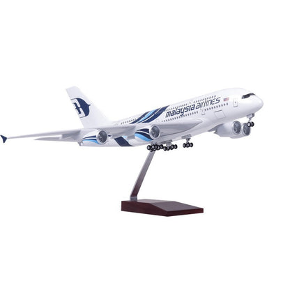 45CM 1:160 Malaysia Air Model Airlines Airbus A380 Resin Airplane LED Lamp Model