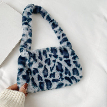 Fashion Plush Fluffy Shoulder Crossbody Handbag Vintage Portable Underarm Bags