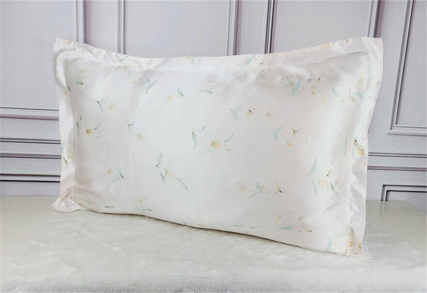 Mulberry Silk Pillowcase 25 Momme Floral Design Luxury Sleep Comfortable Smooth