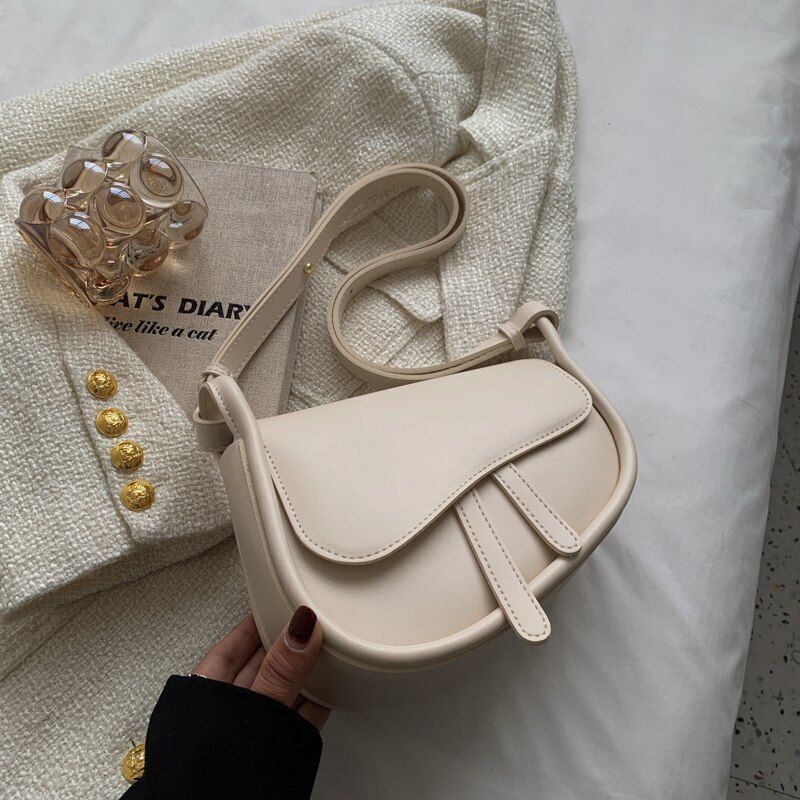 Mini Leather Flap Crossbody Bag Spring Handbag Solid Color Shoulder Bags Purses
