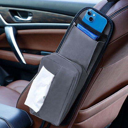 Car Seat Side Storage Organizer Phone Pocket Hanging Tissue Box Storage Bag