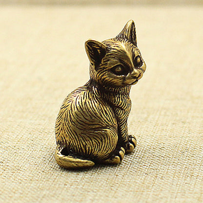 Cat Figurine Kitty Miniature Statue Tea Pet Fish Tank Landscape Decoration