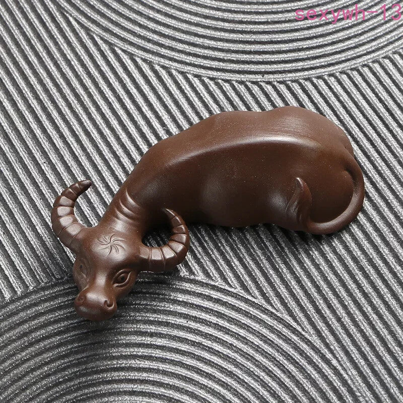 Clay Tea Pet Handmade Cattle Figurine Tea Ceremony Accessories Creative Home Tea
