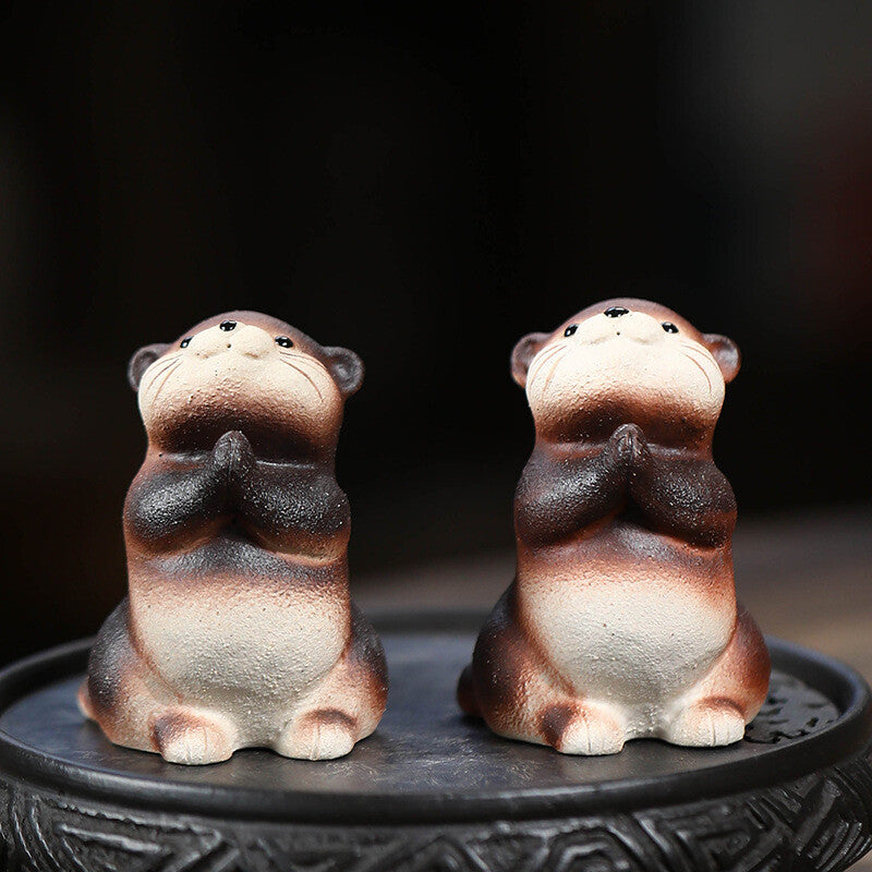 Purple Sand Tea Pet Otter Decoration Animal Tea Set Decoration Tea Table Squirre