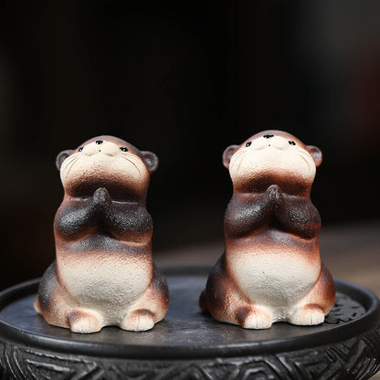 Purple Sand Tea Pet Otter Decoration Animal Tea Set Decoration Tea Table Squirre