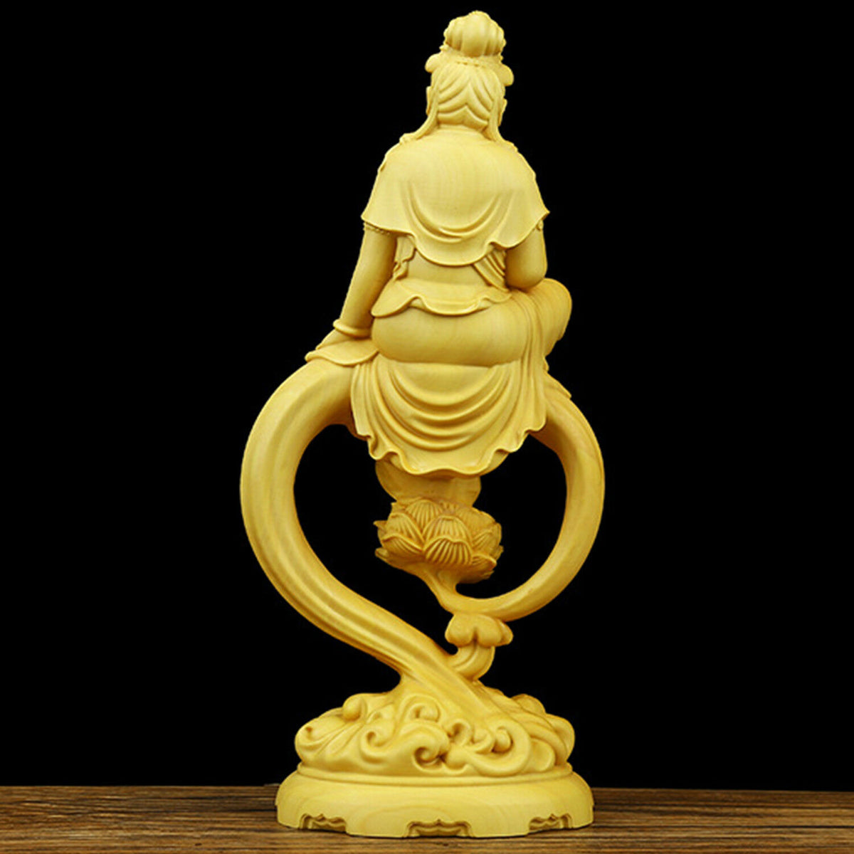 Carved Boxwood Wood Buddhist Buddha Statue Buddhism kwanyin Sculpture Collection