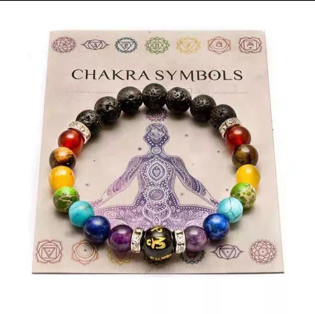 Pulsera De 7 Chakras Para Hombre Y Mujer, Cristal Natural, Curación De Ansiedad,