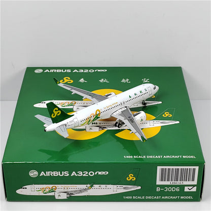 1:400 JC Wings SPRING AIRLINES AIRBUS A320neo Airplane Diecast Aircraft Model