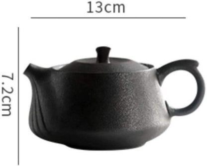4.72" Ceramic Teapot Handmade Single Pot Kungfu Tea Set Black Pottery Teapot