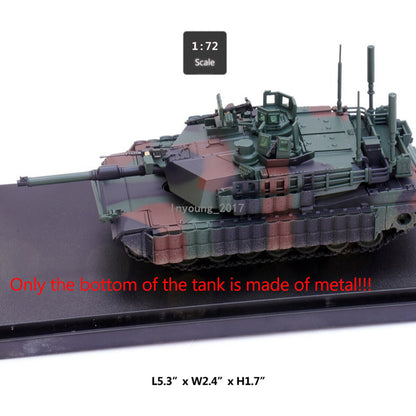 1:72 M1A2 Tusk II Military Tank Model Diecast US Armored Vehicle Collectible