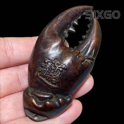 Fortune Rare Chinese Bronze Crab Figure Statue Collectable Table Decor Tea Pet