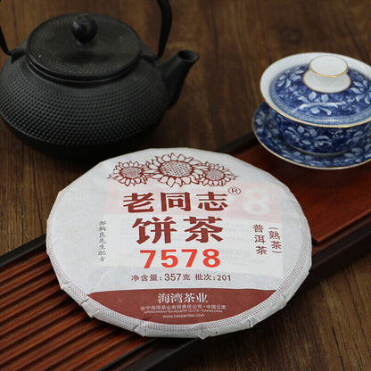 2020 Haiwan Ripe Puerh 7578 Batch 201 Menghai Pu-erh Shu Puer Tea Cake 357g