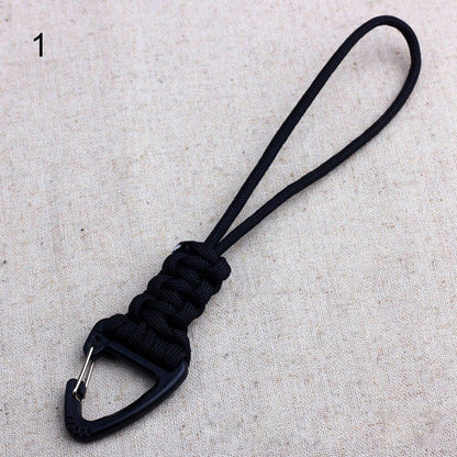 46CM 1 PC Paracord Keychain Lanyard Metal Triangle Buckle Outdoor Cord Carabiner