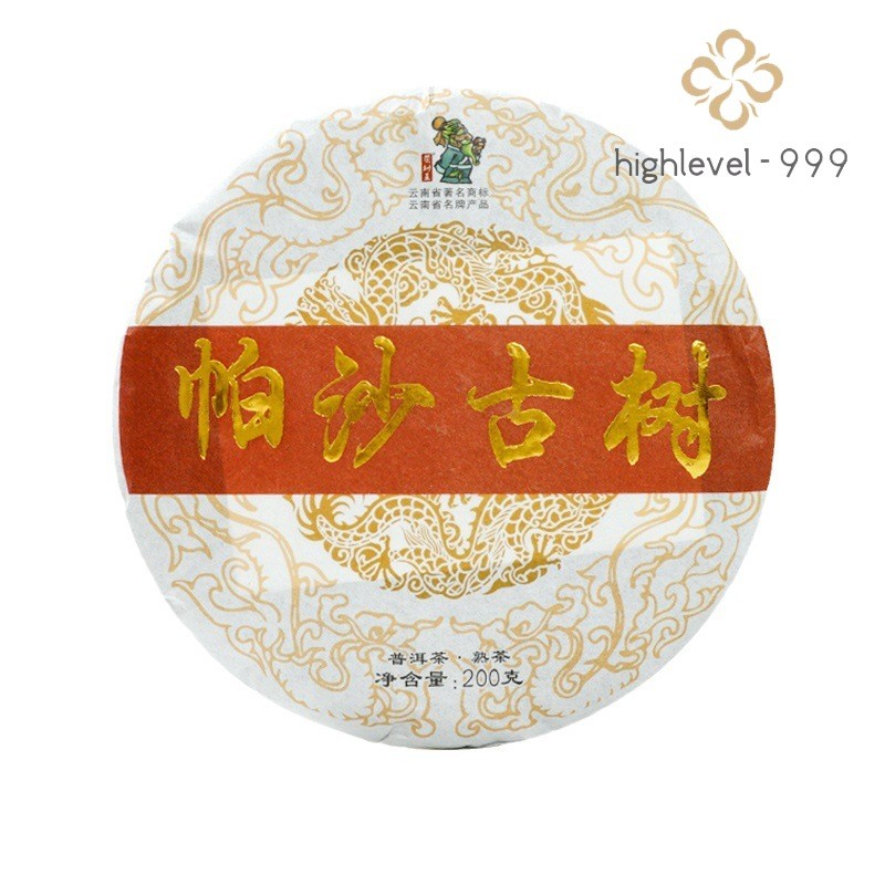 200G Ripe Pu'er Tea Cake Yunnan Pasha Dry Storage Ancient Tree Big Leaf Tea -