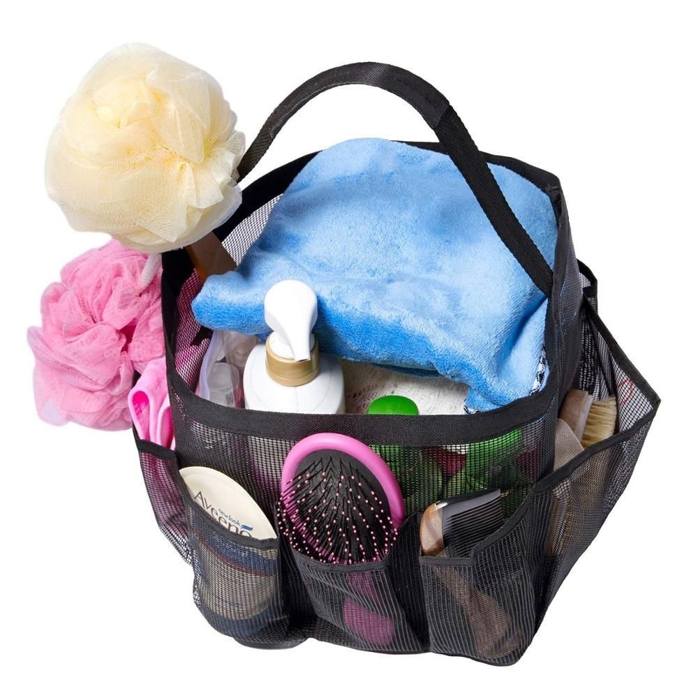 Mesh Shower Tote Hanging Bath Toiletry Organizer Bag Storage Pockets Oxford 1 PC