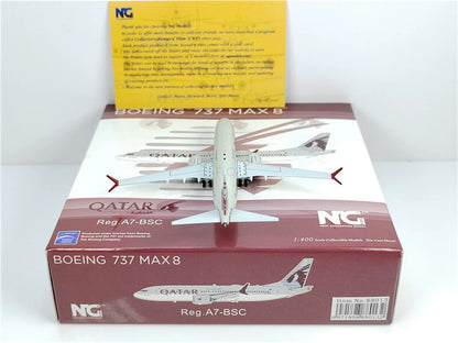 NG Models Qatar for Boeing B737 MAX8 A7-BSC 1/400 Aircraft Pre-built Model