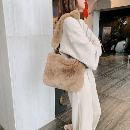 Bag Women's Plush Shoulder Bags Large Capacity Messenger Bag Handbag