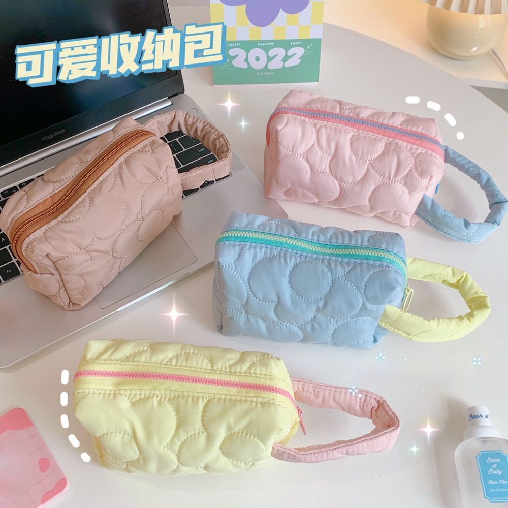 Fabric Makeup Toiletry Bag Candy Cosmetic Organizer Cute Make Up Pencil Case 1PC