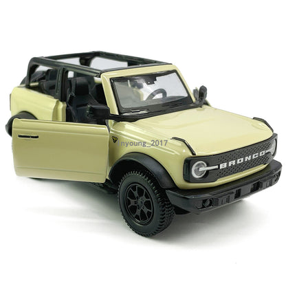 Ford Bronco Toy Car 1/36 Scale Diecast Model Car Toys for Boys Doors Open Beige