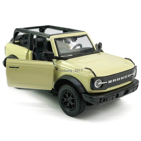 Ford Bronco Toy Car 1/36 Scale Diecast Model Car Toys for Boys Doors Open Beige