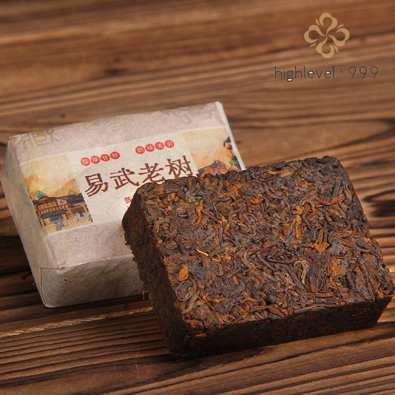 90g Ripe Pu'er Tea Brick 2015 Yunnan Yiwu Zhengshan Old Tree Aged Leaf Tea