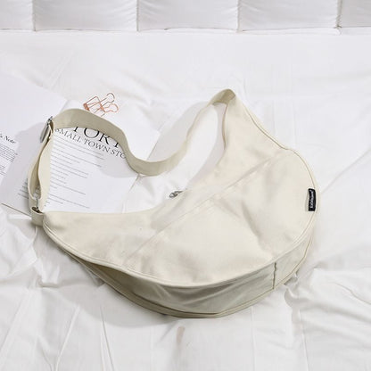 Big Size Dumpling Shape Bag Canvas Large Wild One Shoulder Messenger Crossbody