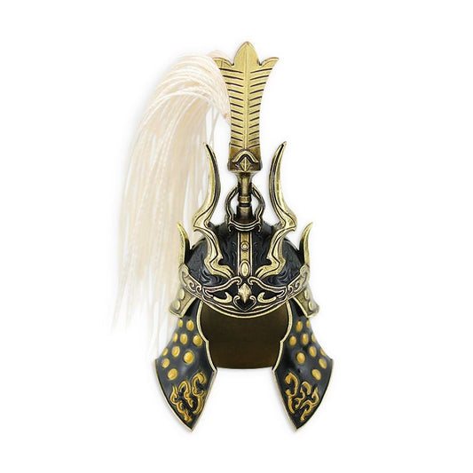 General Helmet Metal Model Ornament 8cm Phoenix Tail Soap Gold Helmet Decor