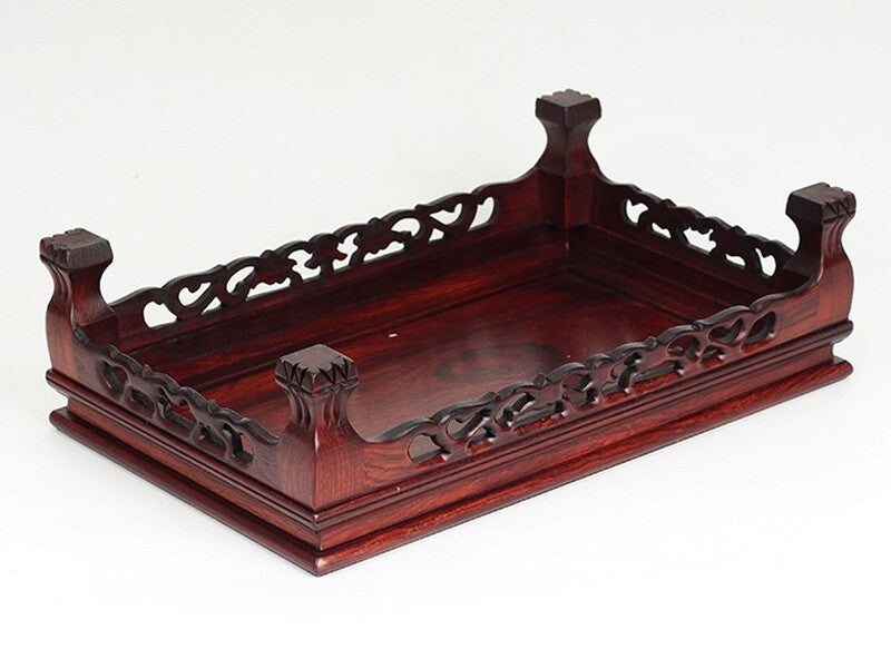 Rosewood Leg Display Rack Table Fishbowl Stand Bonsai Vase Flower Pattern Base