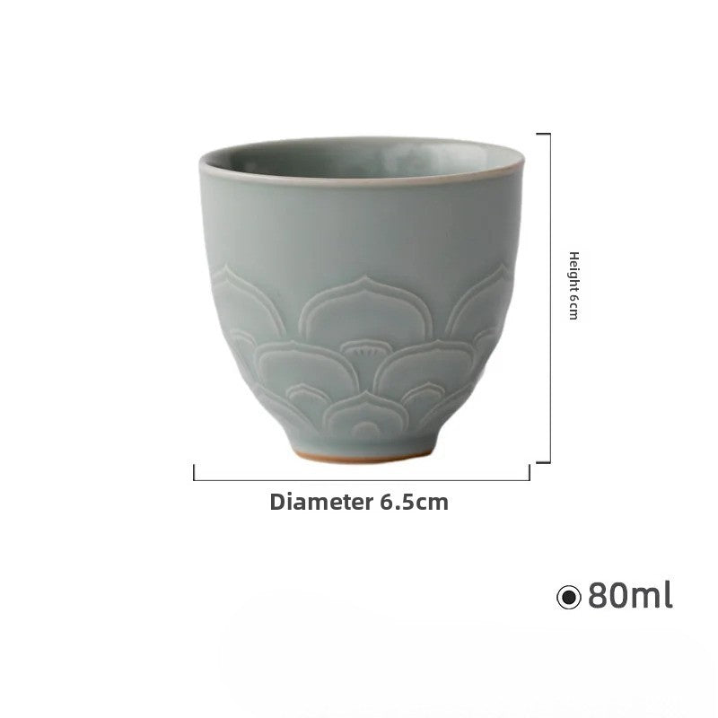 Lotus Petals Teacup Tea Bowl Cup Tea-tasting Meditation Cup Master Cups