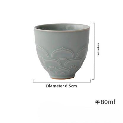 Lotus Petals Teacup Tea Bowl Cup Tea-tasting Meditation Cup Master Cups