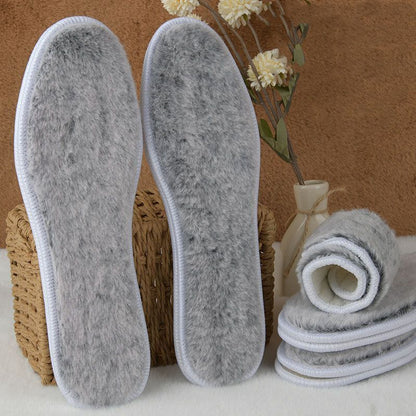 Warm Heated Insole Fur Thermal Felt Thicken Men Women Winter Breathable Shoe Pad