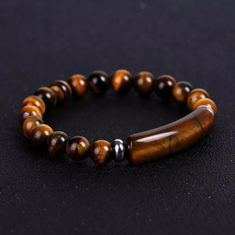 Tiger Eye Beads Bracelet Adjustable Bangle Unisex Jewelry Gift Wristband Jewelry