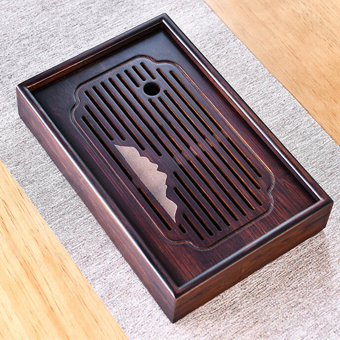 Bamboo Tray Reservoir Serving Tray Chinese Tea Table For Kungfu Teaset Rectangle