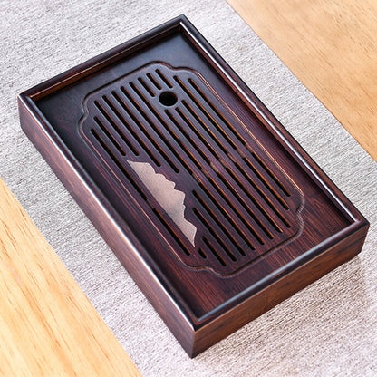 Bamboo Tray Reservoir Serving Tray Chinese Tea Table For Kungfu Teaset Rectangle