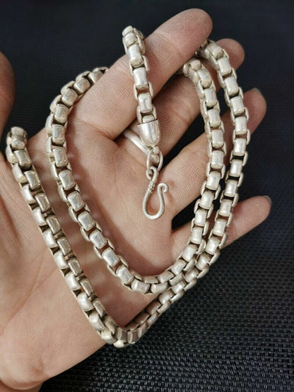 56cm Exquisite Old Chinese tibet silver handmade necklace